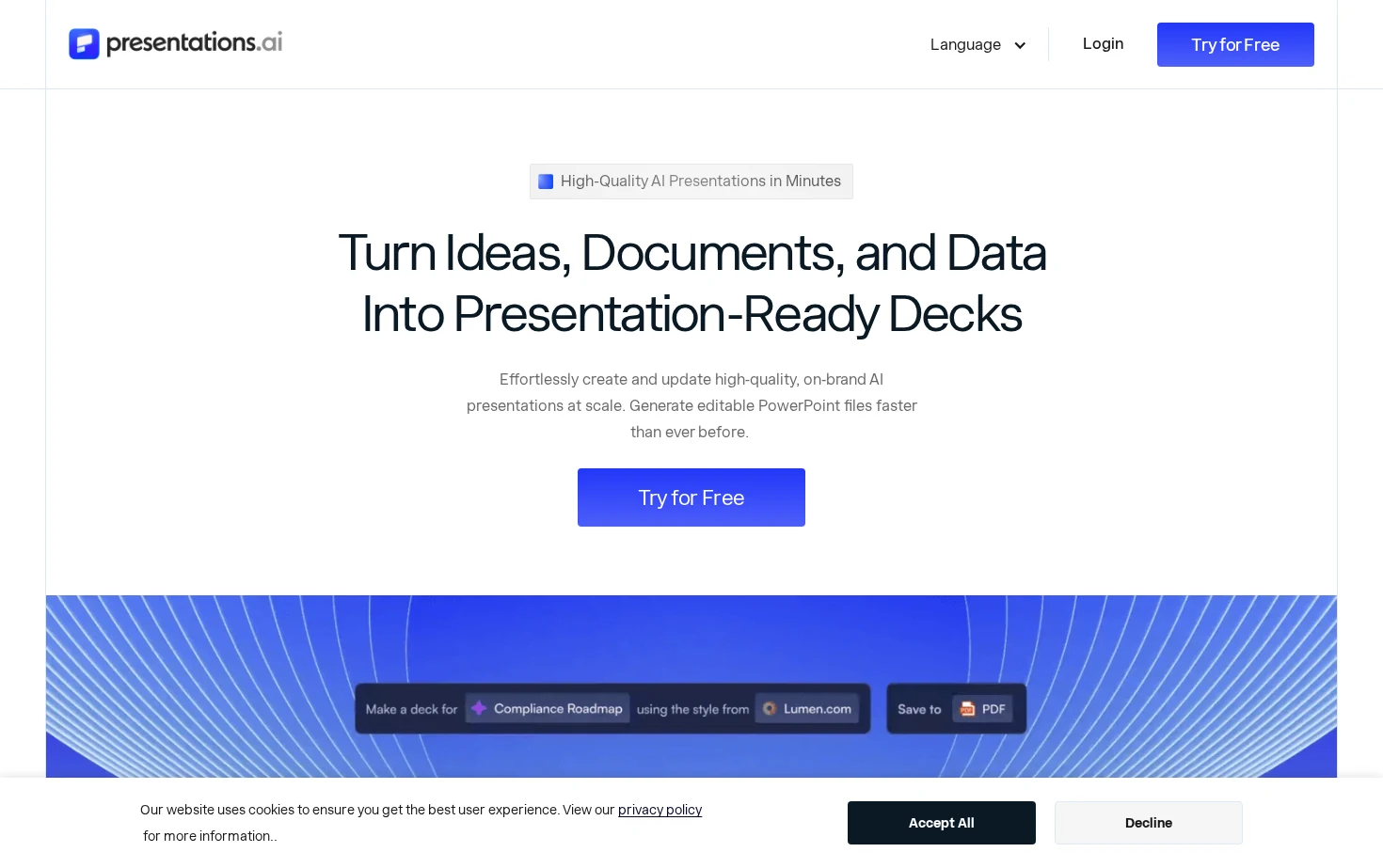 Presentations.AI 页面快照